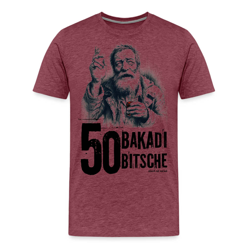 Männer Premium Goldegger Style T-Shirt Alter Mann bstöt a boa Saftei - Bordeauxrot meliert