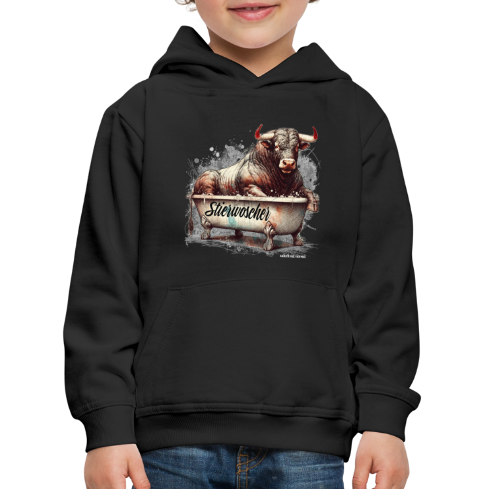 Kinder Premium Hoodie Stierwoscher - Schwarz