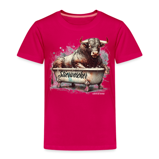 Kinder Premium T-Shirt Stierwoscher - dunkles Pink