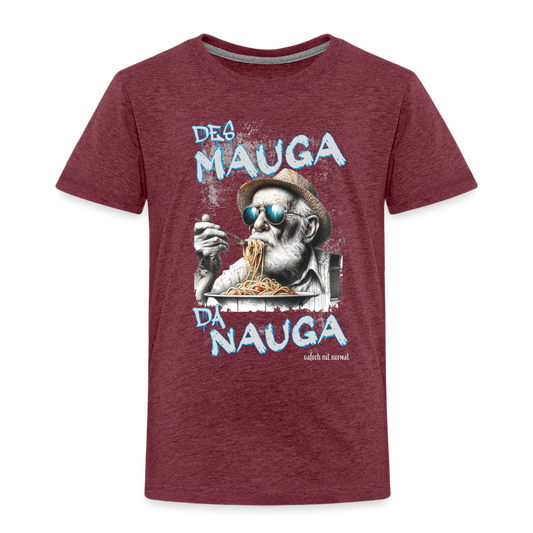 Kinder Premium T-Shirt Des Manga da Nauga - Bordeauxrot meliert