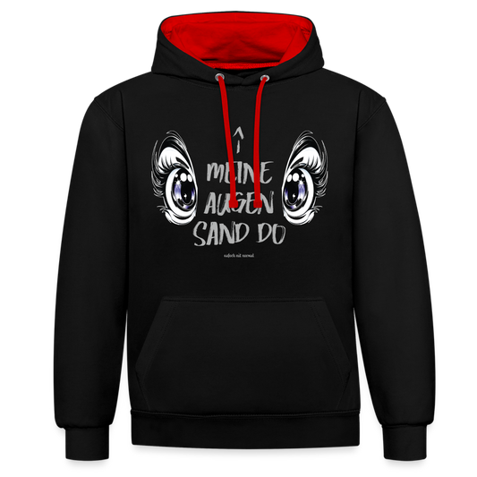 Kontrast-Hoodie "Meine Augen sand do" Soizburga Style - Schwarz/Rot